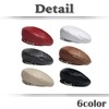 White Fang CZ336 Beret Leather Chain, Simple, Rock Hat, For
