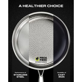 Titanium Pans for Cooking 11 Inch Hammered Pro Frying Pan with Lid