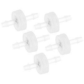 M METERXITY 3-Pack One Way Check Valve, 5/32" Barb Hose Non Return Plastic Pressure Ozone Resistance Air Valve for Fue/Oil/Water/Air/Gas 1.34" [Clear]