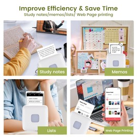 LFPERT LFPERT Sticker Printer, TP6 Print Pods Mini Printer, Portable Bluetooth Sticker Maker Machine, Inkless Thermal Pocket Printers, Fits Study Graphics, Notes, Journal, DIY & Gifts Blessings - White