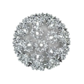 Novelty Lights LED 6in 50 Light Starlight Sphere, Pure White, Ornament Ball Light, 5ft Hanging Cord with S Hook, 12ft Power Cord with Stackable Plug, Commercial Grade