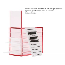 Mouyic Caja De Almacenamiento Para Pestañas Con Escalas , Acrilico