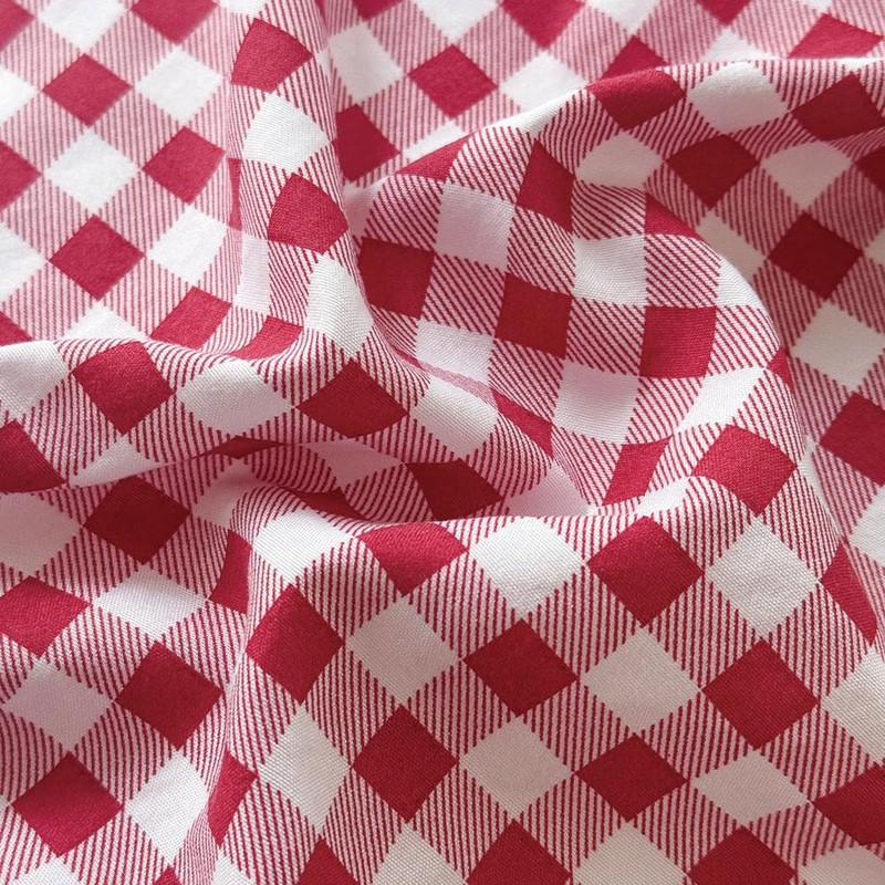 NSNLGSGC Red Ruffled Plaid Gingham Standard Size Pillow Shams 20"x26",
