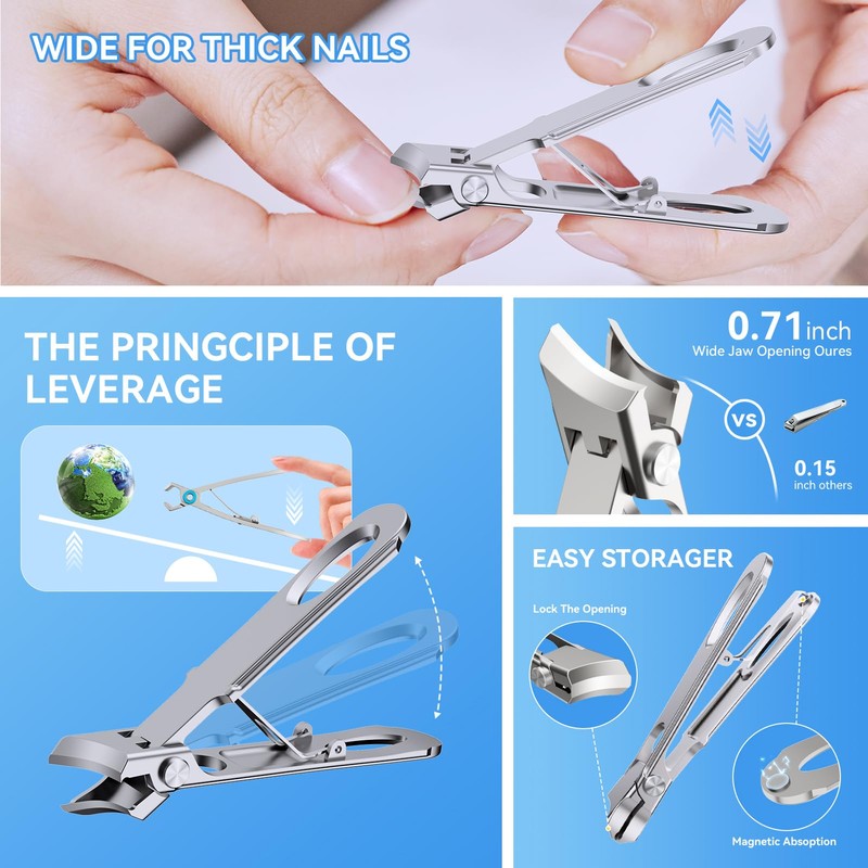 Toenail Clippers for Seniors Thick Toenails, Sharp Toe Nail Clippers