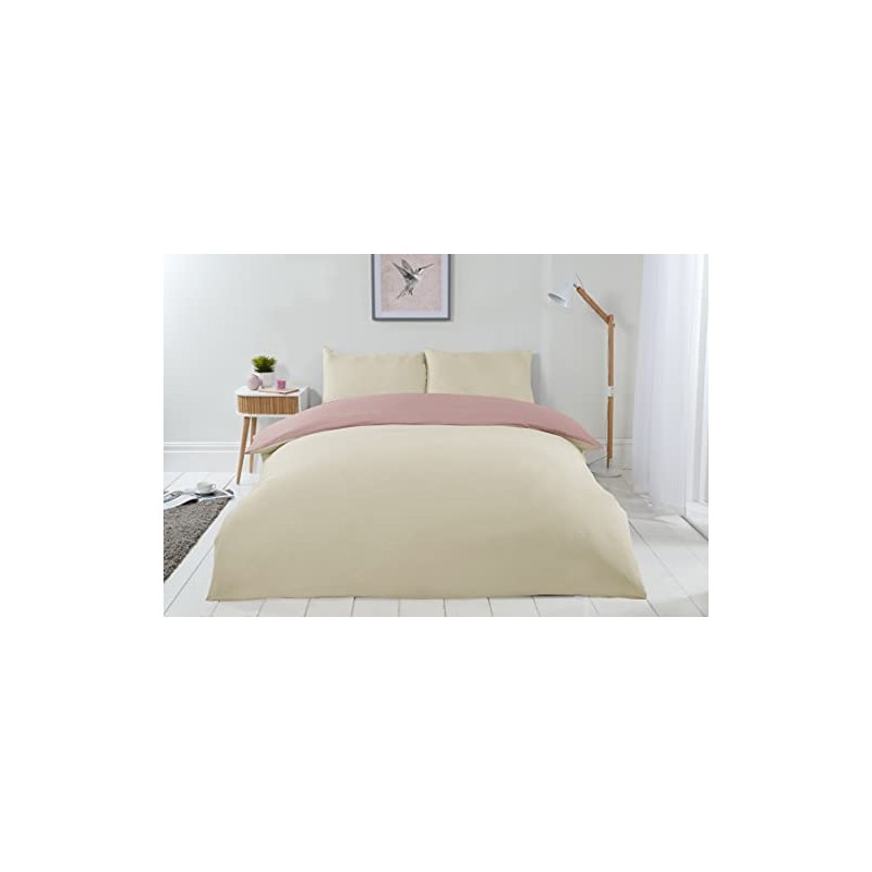Emma Barclay Lyla Reversible Duvet Set in Cream/Blush Pink -