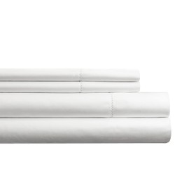 Pointehaven 525 Thread Count 100% Long Staple Cotton Oversized Queen White Deep Pocket Super Soft Sateen 4 pc Sheet Set