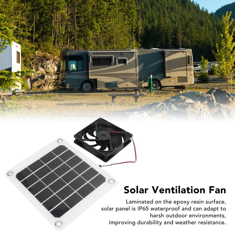 10W Solar Powered Exhaust Fan 5V Waterproof Portable Monocrystalline Silicon