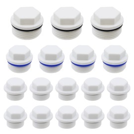 30 Stück Blindstopfen Wasserleitung 1/2 3/4 1 Zoll Außengewinde Verschlusskappe mit Unterlegscheibe Kunststoff Gewindestopfen Dichtung Gewindekappe für Waschmaschine Wasserhähne