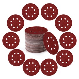 100 PCS 5 Inch Sanding Discs Hook and Loop Sandpaper for Random Orbital Sander 60 Grit
