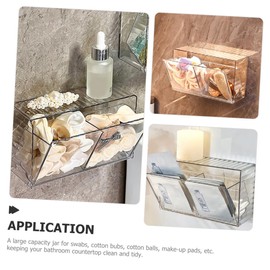 ABOOFAN Wall Mounted Cotton Swab Dispenser Dustproof Flip Lid Storage Box for Bathroom Organization Multi-Functional Cotton Pad Holder