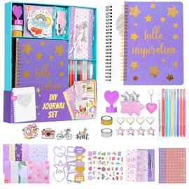 LISAPRO Kit de Diario para Niñas, Diario para Adolescentes, Kit de Diario de Bricolaje para Niñas, con Cuaderno, Pegatinas, Bolígrafo, Álbumes de Recortes, Regalos de Niña Cumpleaños 8-14 Años