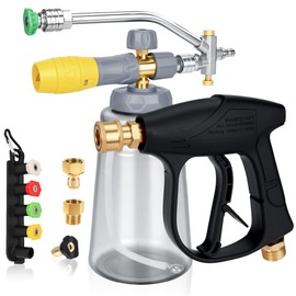 Foam Cannon for Pressure Washer Gun with Dual Connector Accessory - 1L Foam Cannon with 1/4" Quick Connector,Pressure Washer Gun(4000 PSI) M22-14,15mm Fitting and 3/8" Swivel Quick