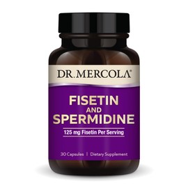 Dr. Mercola Fisetin and Spermidine, 30 Capsules 125 mg Fisetin, Non-GMO, Gluten Free, Soy Free