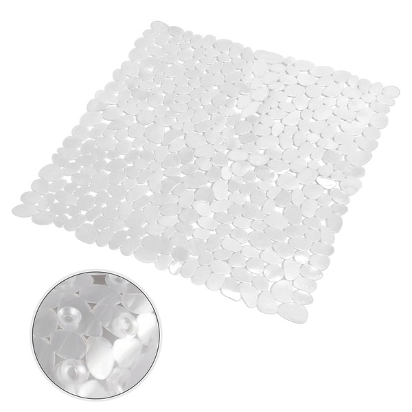 Shower Mat Non-Slip Pebble Style, Safe Shower Stall Mat with