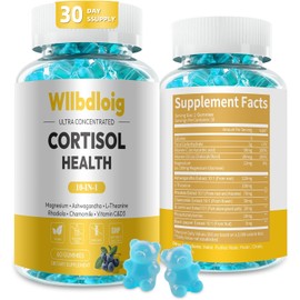 Cortisol Support Gummies for Women – With Magnesium, Ashwagandha & L-Theanine – Stress Relief, Sleep & Cortisol Balance – 60 Vegetarian Gummies