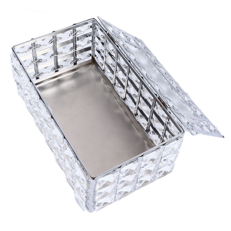 Crystal Tissue Dispenser Elegant Crystal Napkin Holder Decorative Facial Tissue
