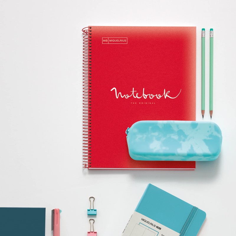 Miquelrius, Spiral Notebook, A4, Plastic Cover, A4, Red