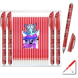 SEND UP Erasable Gel Pen 4 Red 20 Refills Red Tip 0.5