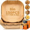 150pcs Air Fryer Liners, 8.7" Square Parchment Disposable Paper Liner for Air Fryer, Baking, Roasting and Microwave, Non-Stick liner Accessories