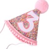 Eoopoon Rainbow Glitter Cone Birthday Crown for Boys and Girls