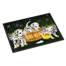 Caroline's Treasures AMB1320JMAT Pass The Soap Dalmatian Doormat 24x36 Front Door Mat Indoor Outdoor Rugs for Entryway, Non Slip Washable Low Pile, 24H X 36W