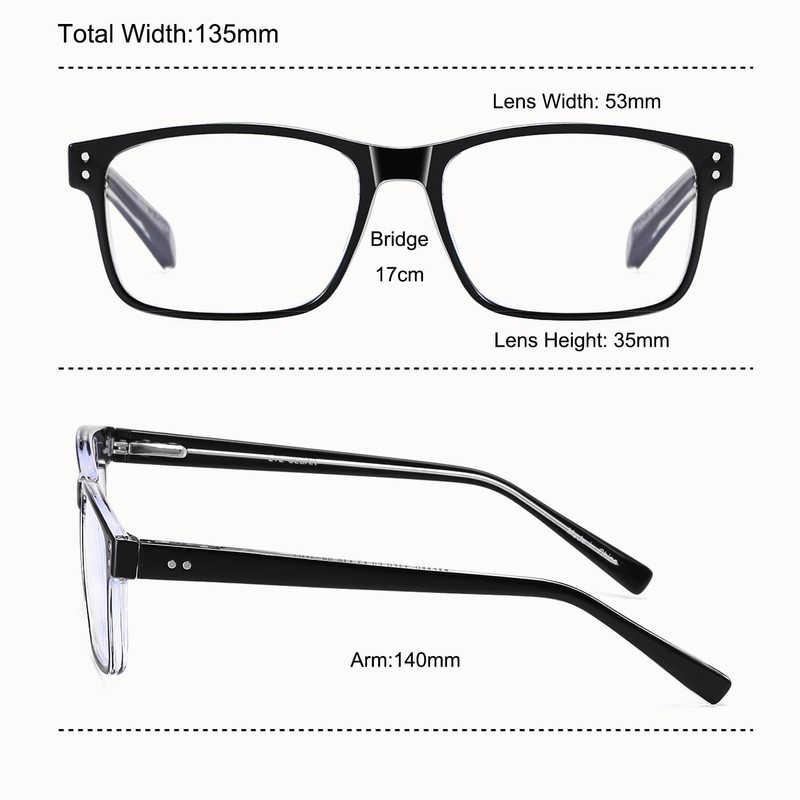 EYECEDAR 4-Pack Reading Glasses for Men Blue Light Blocking Readers