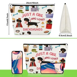 Dachshund Gifts for Women Dachshund Makeup Bag for Dog Lovers Pet Owner Mom Daughter Sister Best Friend Dog Owner Cosmetic Bag Christmas Birthday Valentine's Day Mothers Day Present Travel Pouch