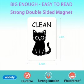 Black Cat Clean Dirty Dishwasher Magnet Cute Double-Sided Flip Magnet Indicator, Universal Refrigerator Washing Machine Clean Dirty Sign, Perfect for Kitchen Home Organization Must-Have for Cat Lovers
