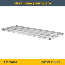 Zedfire 2-Pack 24" x 60" Chrome Additional Wire Shelf for Shelving Units, Replacement Shelves for Wire Rack
