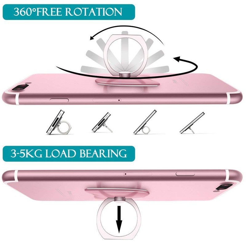 MuStone 360 Degree Rotating Stand Metal Ring Holder with Round