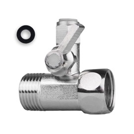 Shut-off Valve Adapter - Water Connection Adapter, T Piece Water Connection 3/8 x 3/8 x 1/4 Inch, Water Connection Refrigerator, Water Connection with Shut-off Valve for Connecting 2 Devices - With