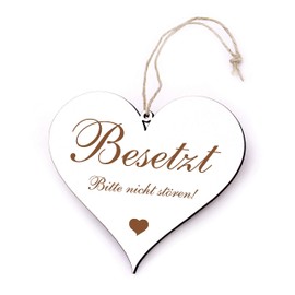 Dekolando Home Accessories Heart Plaque Engraved Toilet Door Sign 13 x 12 cm [German Language]