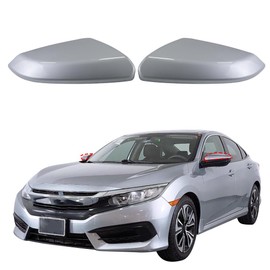 COOL STAR 1 Pair Exterior Mirror Cover Compatible with Honda Civic 2016-2021 Silver Rearview Mirror Cap Replaces 76201-TBA-A11ZF