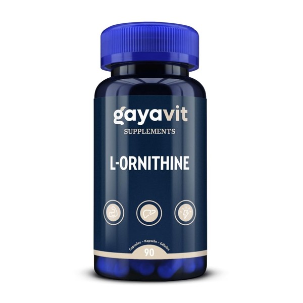 L-Ornithine - 90 Capsules - Dailyvit - Fat Burning - Fat Absorption - Liver Function - Recovery After Physical Effort - High Quality - Vegan