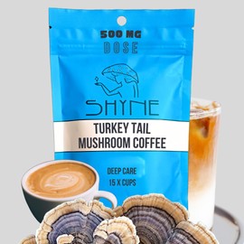 Coffee + Turkey Tail Mushrooms & Cardamom | Top Canadian Brand | Makes 15-Cups of Instant Mushroom Coffee | Medium Roast | Everyday Use or A Unique Gift | Mornings, Afternoons, Pre-Workout, Camping, Yoga Class, Road Trips