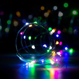 XINKAITE - Cadena de luces LED impermeables, guirnalda de luces estrelladas para interiores y exteriores, decoración de bricolaje en el hogar, fiestas de Navidad (3 metros, multicolor)