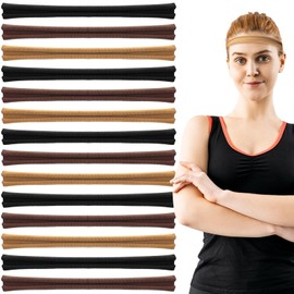 Hoteam 30 Pcs Thin Headbands for Women Nylon Seamless Large Headbands for Women Stretchy Sports Hair Bands for Women's Hair Soft Elastic Workout Headbands Head Wraps for Yoga Running Accessories