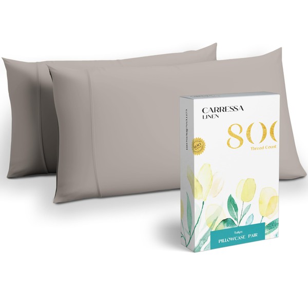 Carressa Linen Luxury Egyptian Cotton King Size Pillow Cases Set