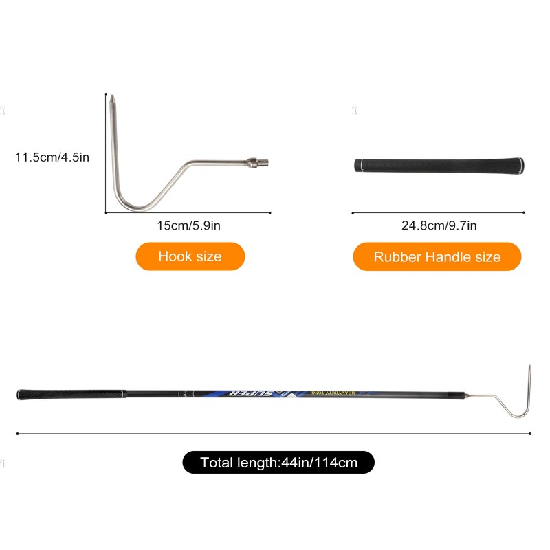Dutypro 44 inch Snake Hook Catcher Stick Tongs Grabber Handling