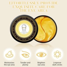 60pcs Under Eye Patches for Dark Circles Puffiness Puffy Eyes 24k Gold