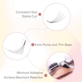 Promade Lash Fans Premade Eyelash - 600PCS 5D Eyelash Extensions Loos Fans 0.07mm D Curl 8-15mm Mixed Professional Pre Fanned Volume Pre-made Lash Extension by EMEDA(600PCS 5D-0.07-D-8-15mm Mix)