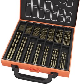ENERTWIST Cobalt Drill Bit Set, 99Pcs HSS Twist Jobber Drill Bits,135° M35 Metric Drill Bits for Hardened Metal, Stainless Steel, Cast Iron, Wood and Plastics with Metal Index Storage Case(1.5mm-10mm)