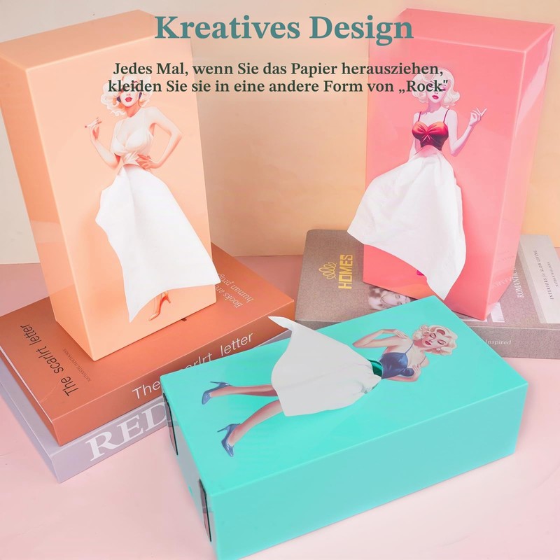 1 Piece Tissue Box with Flying Skirt Design, Creative Tissue