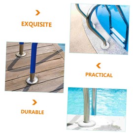 BESPORTBLE 2 Pairs Pool Ladder Covers Durable Handrail Escutcheon Plates for Pool Ladder Replacement Parts Easy Installation Resistant