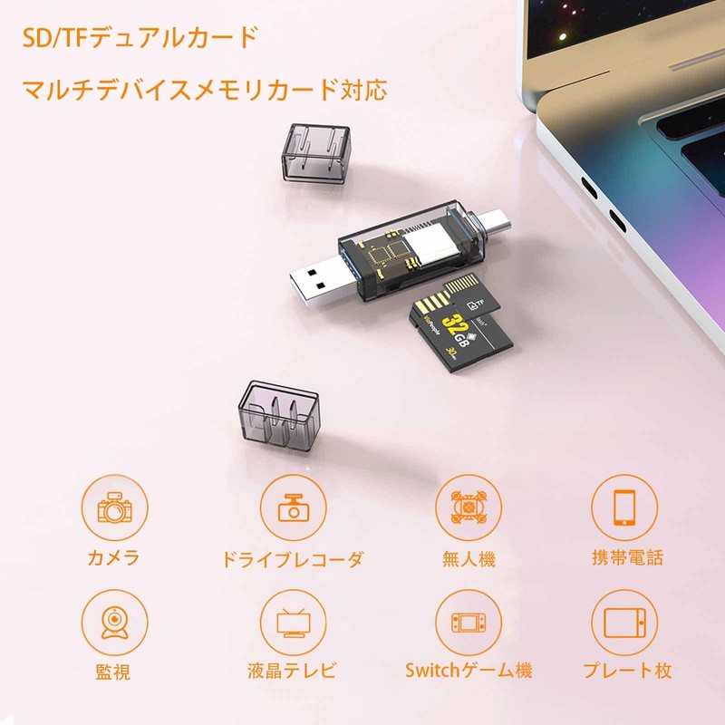 TRkin SD Card Reader Type-C OTG 2 in 1 USB