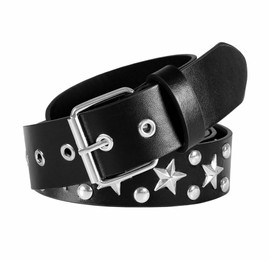 MILAKOO Punk Leather Waist Belt for Women Vintage Accessories for Hippie Skateboarding Enthusiasts, a