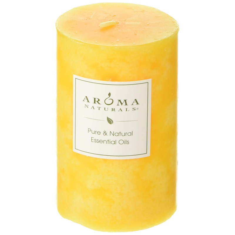 Aroma Naturals Lavender & Tangerine Essential Oil Scented Pillar Candle,