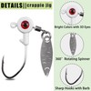 Crappie Jig Head,12 peices Fishing Jig Head with 3D Eye