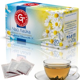 Premium GT Herbs & Fruits - Chamomile Tea 20 Tea Bags 1.5g each | Calming Tea Bags, 30g