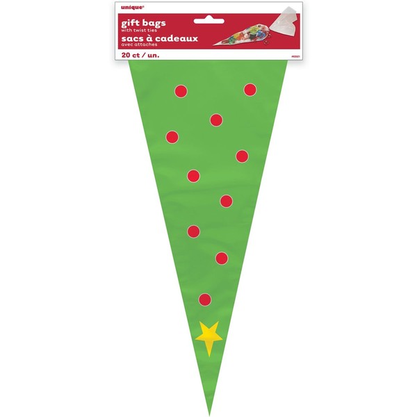 Christmas Tree Cone Cellophane Bags, 20ct